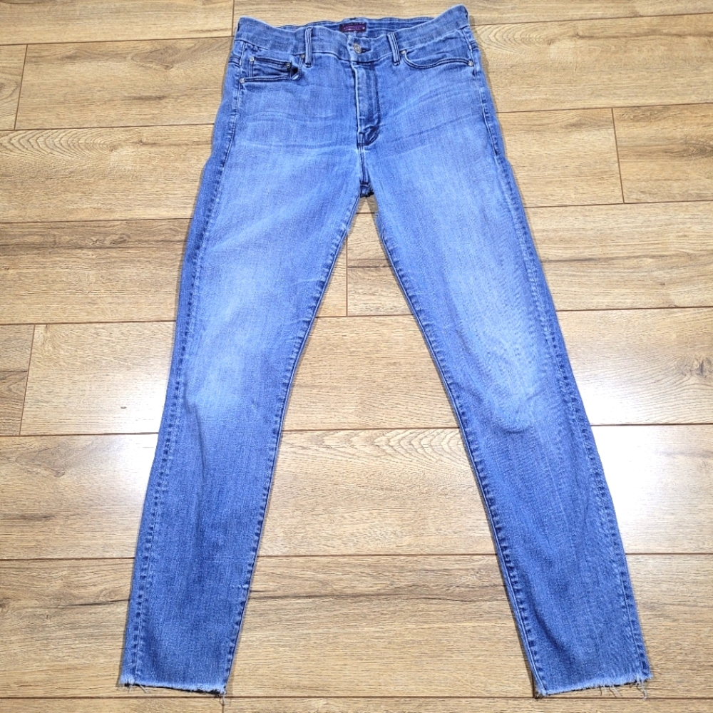 Mother jeans high waisted looker ankle fray